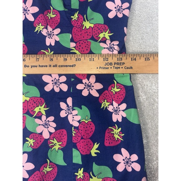 lilly pulitzer‎ navy strawberry print dress size 2 Sheath Lined Sleeveless - Picture 6 of 11